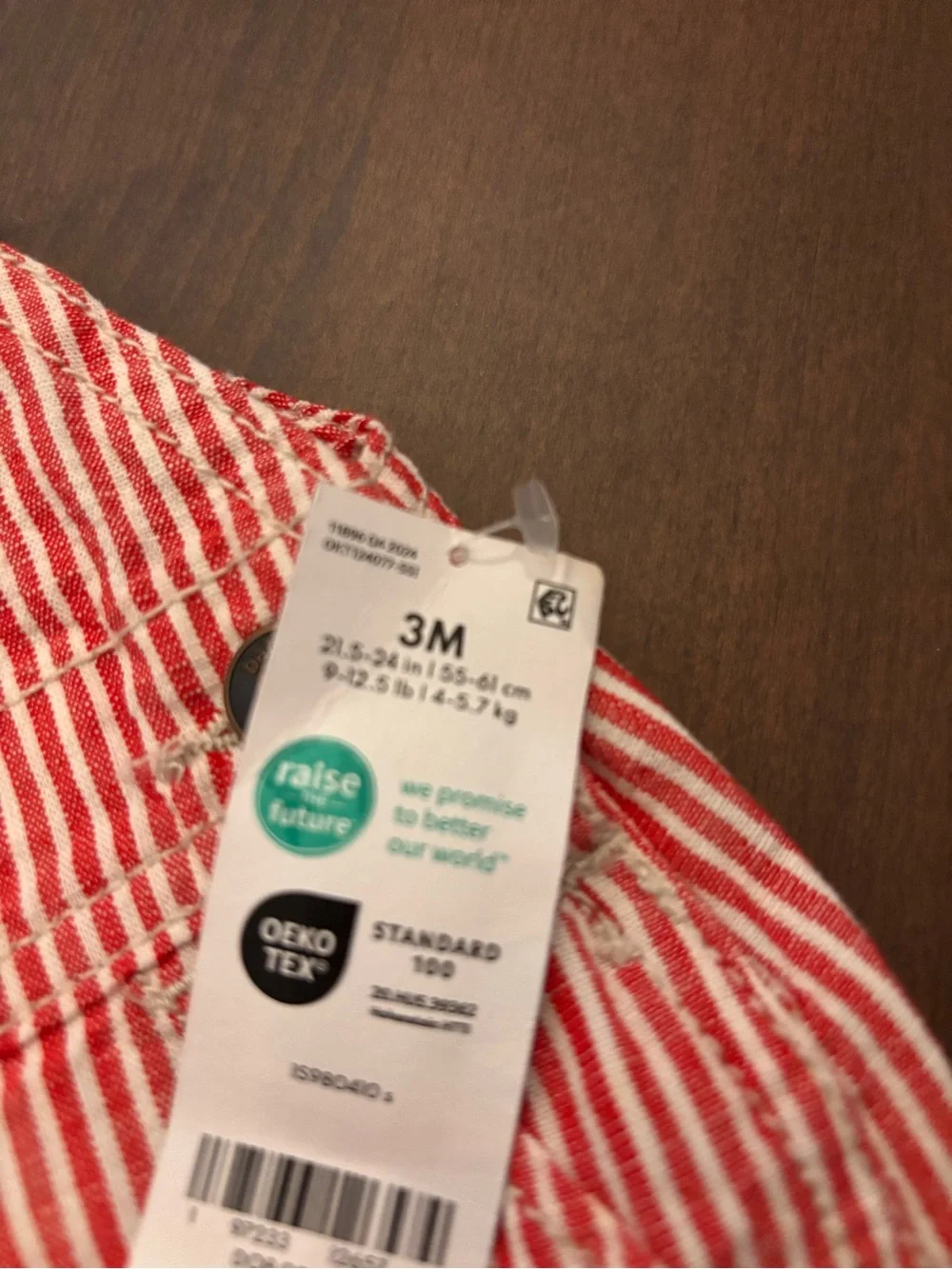 OshKosh B'gosh Red and White Striped Baby Overalls 100% cotton